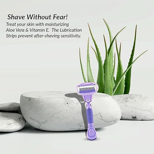 Miniatura 2 de Natural Solution Maquinillas de afeitar para mujer, para un afeitado corporal más suave, impregnado con vitamina E y aloe, recortador de bikini,