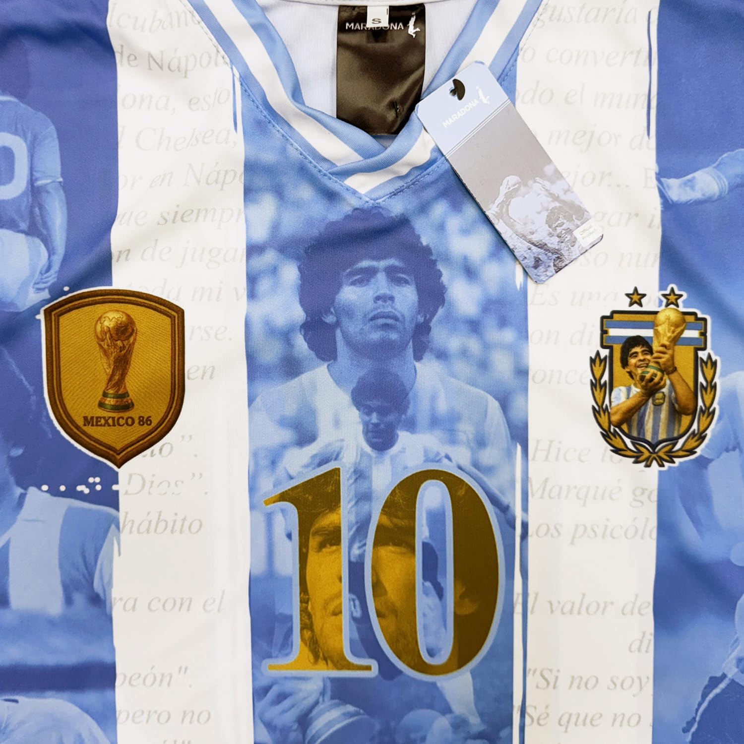 Soul up Camiseta de Fútbol Diego Armando Maradona - El Pibe de Oro. Réplica Oficial. Camiseta de Fútbol Argentina para Niño y Adulto.