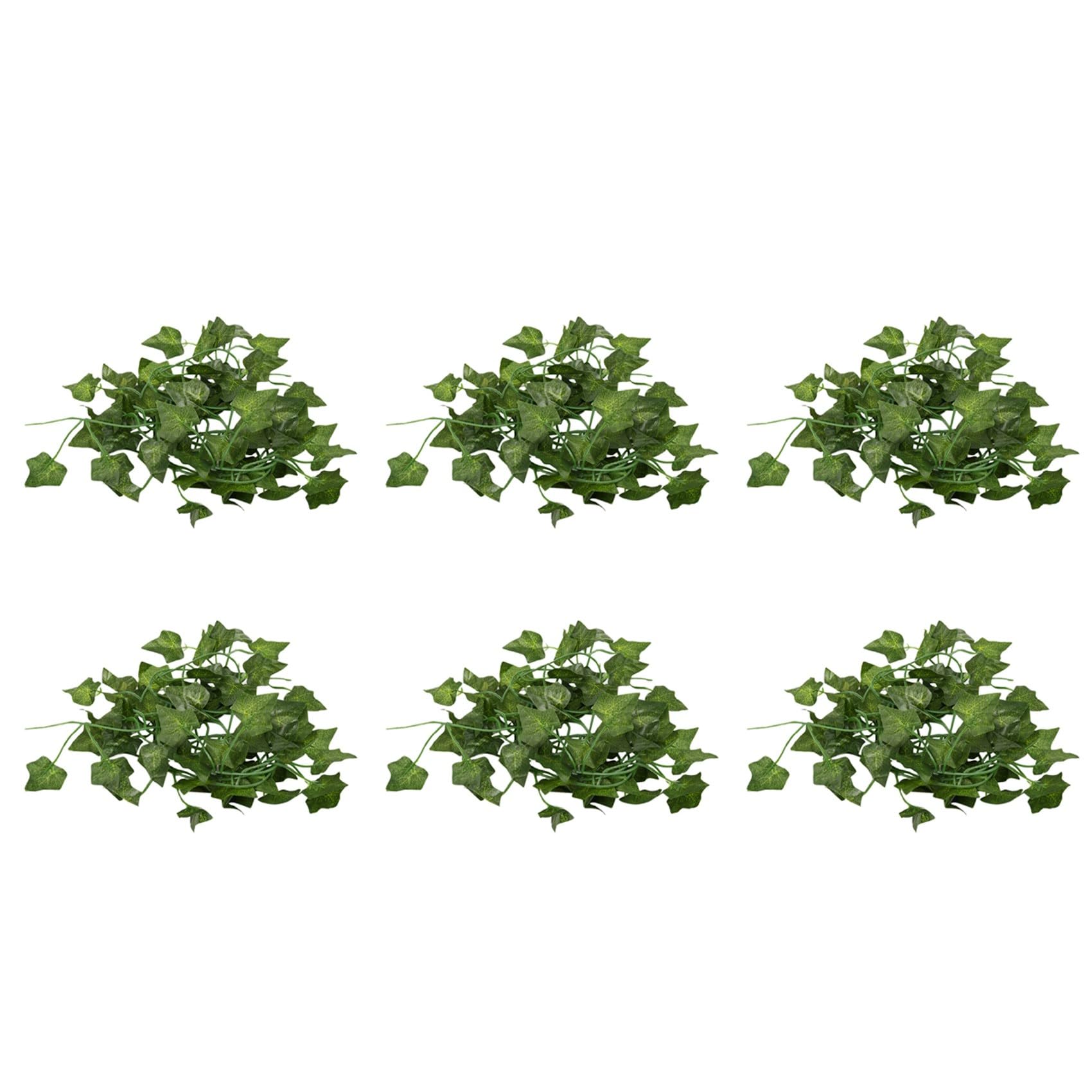 Vjsujehgy 6X, 2M Long Artificial Plants Green Ivy Leaves Artificial Grape Vine Fake Parthenocissus Foliage Leaves Decoration