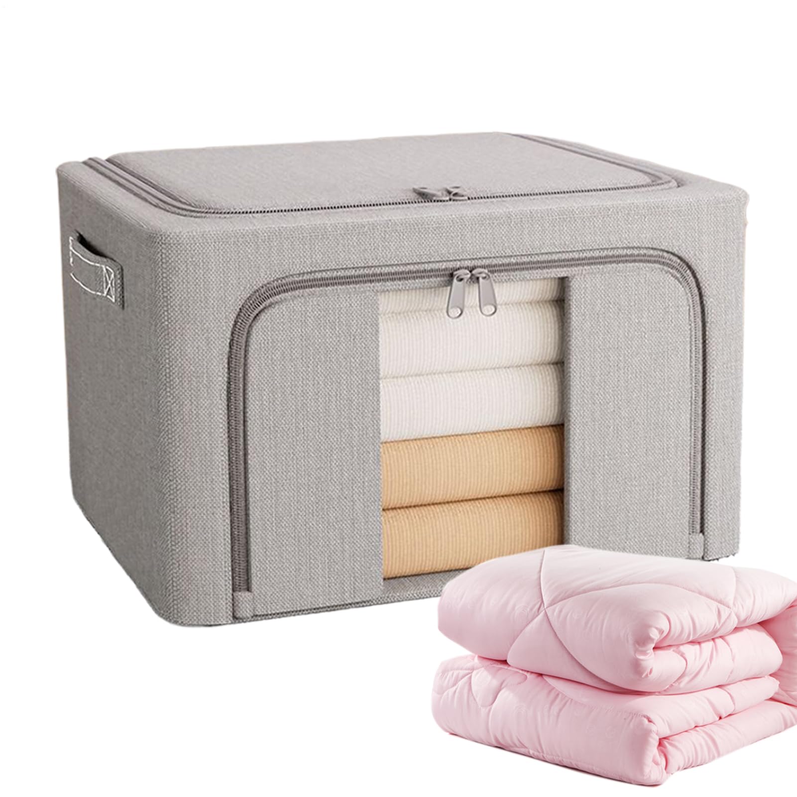 Boîtes de rangement haut de gamme 24L empilables avec fermeture éclair durable pour dressing