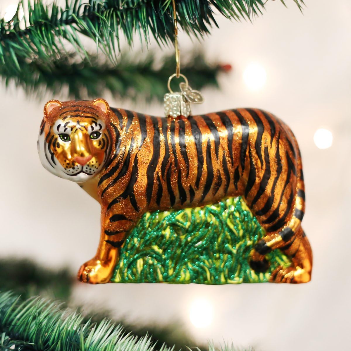 Old World Christmas Tiger Glass Blown Ornament for Christmas Tree, Handcrafted Holiday Decoration, Wildlife Animal Collection - Image 2