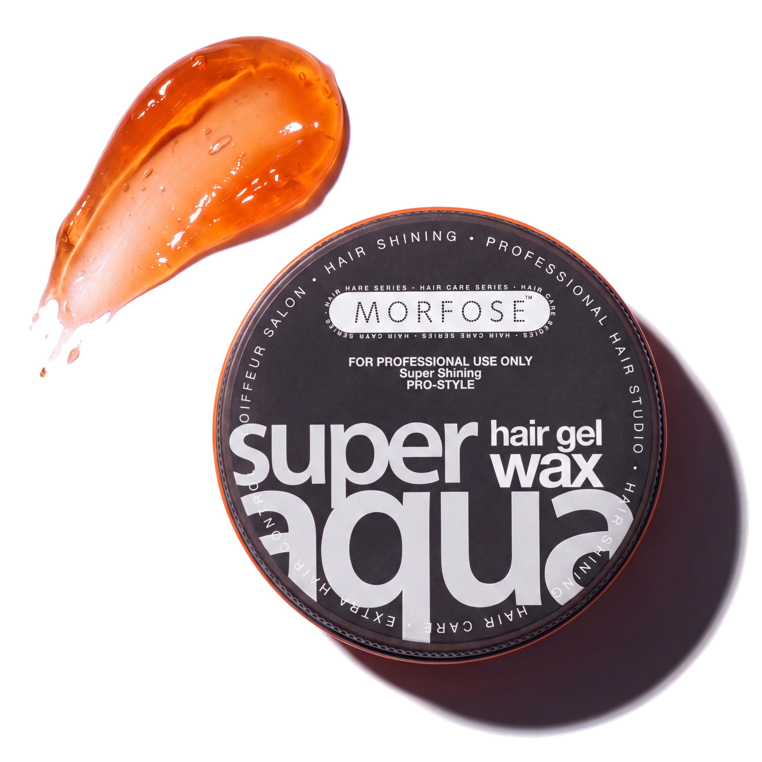 Morfose Aqua Hair Gel Wax - Shine Look, Edge Control,Ultra Hold for Men & Women, Developed by Barbers - Hair Gel, Hair Wax, Hair Powder, Pomade & Clay for Styling (175 ml, Super Aqua)