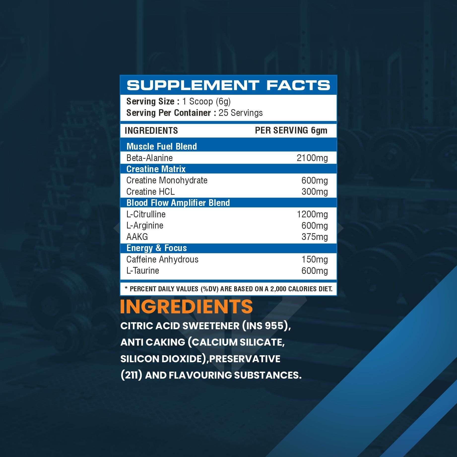 QUENCHLABZ LEVEL UP PRE WORKOUT - Mango Flavour, 150g | Performance Boost, Energy, Focus, Endurance | Pre-Workout with Beta-Alanine, L-Citrulline & Creatine | No Banned Substances, 25 Servings — Amazon image 5