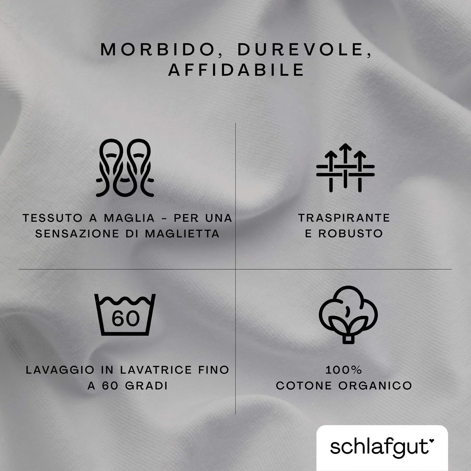 schlafgut Casual Lenzuolo con angoli da 140x200cm a 160x200cm, 100% cotone organico, Grey Light