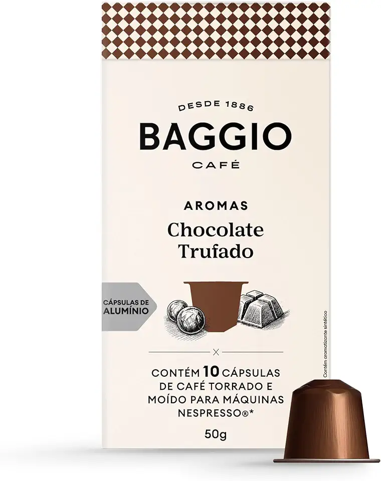 Baggio Café Cápsulas De Café Aroma Chocolate Trufado Compatível Com Nespresso Contém 10 Cápsulas