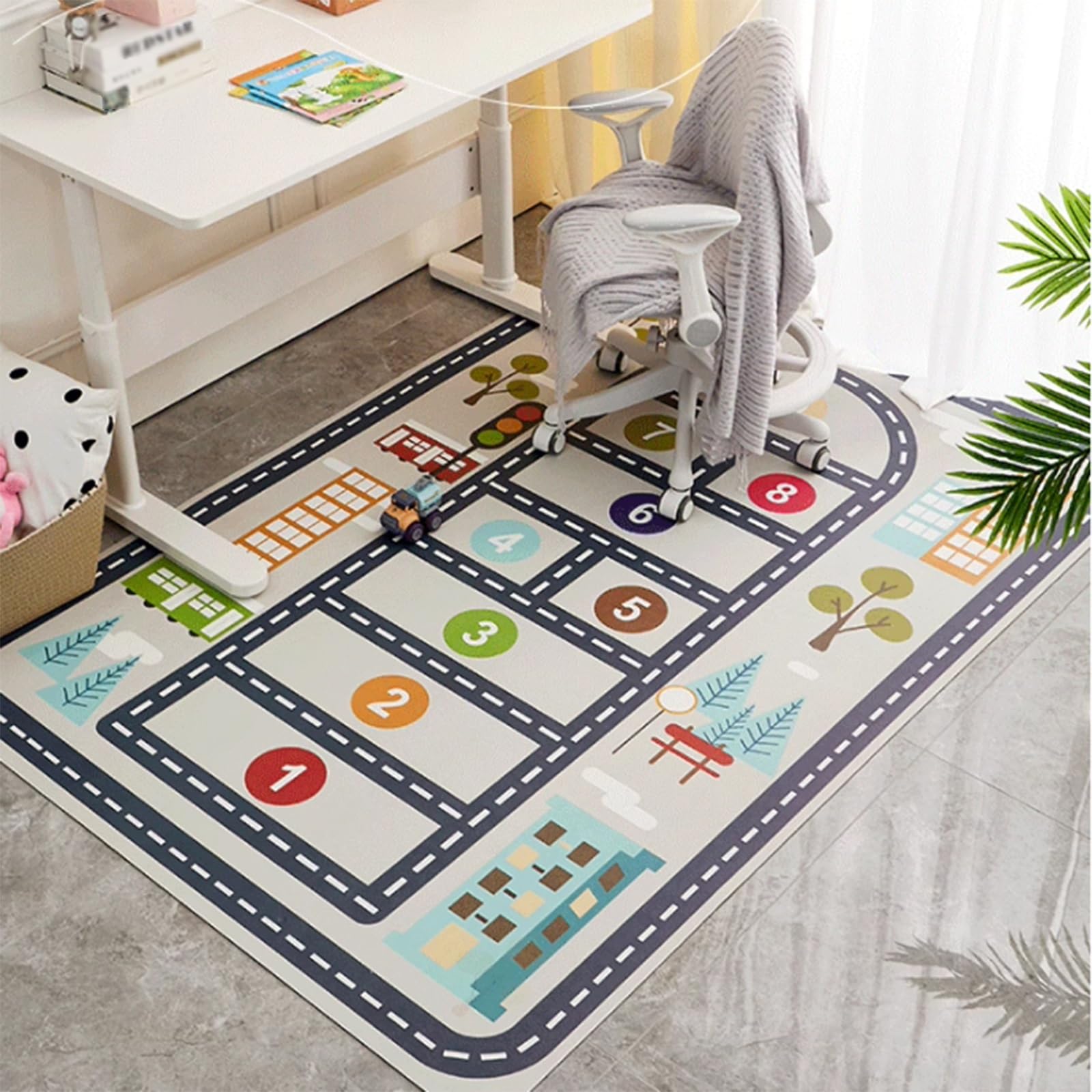 Tappeto Impermeabile e Lavabile per Gattonare, Tappeto Educativo Antiscivolo per Bambini per Camera da Letto, Soggiorno, Sala Giochi, Area Giochi Sicura(120 * 160cm)