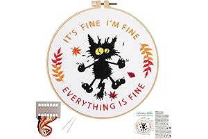 Easy Cross-Stitch Kit for Adults: Embroider Your Zen with 'It's Fine, I'm...