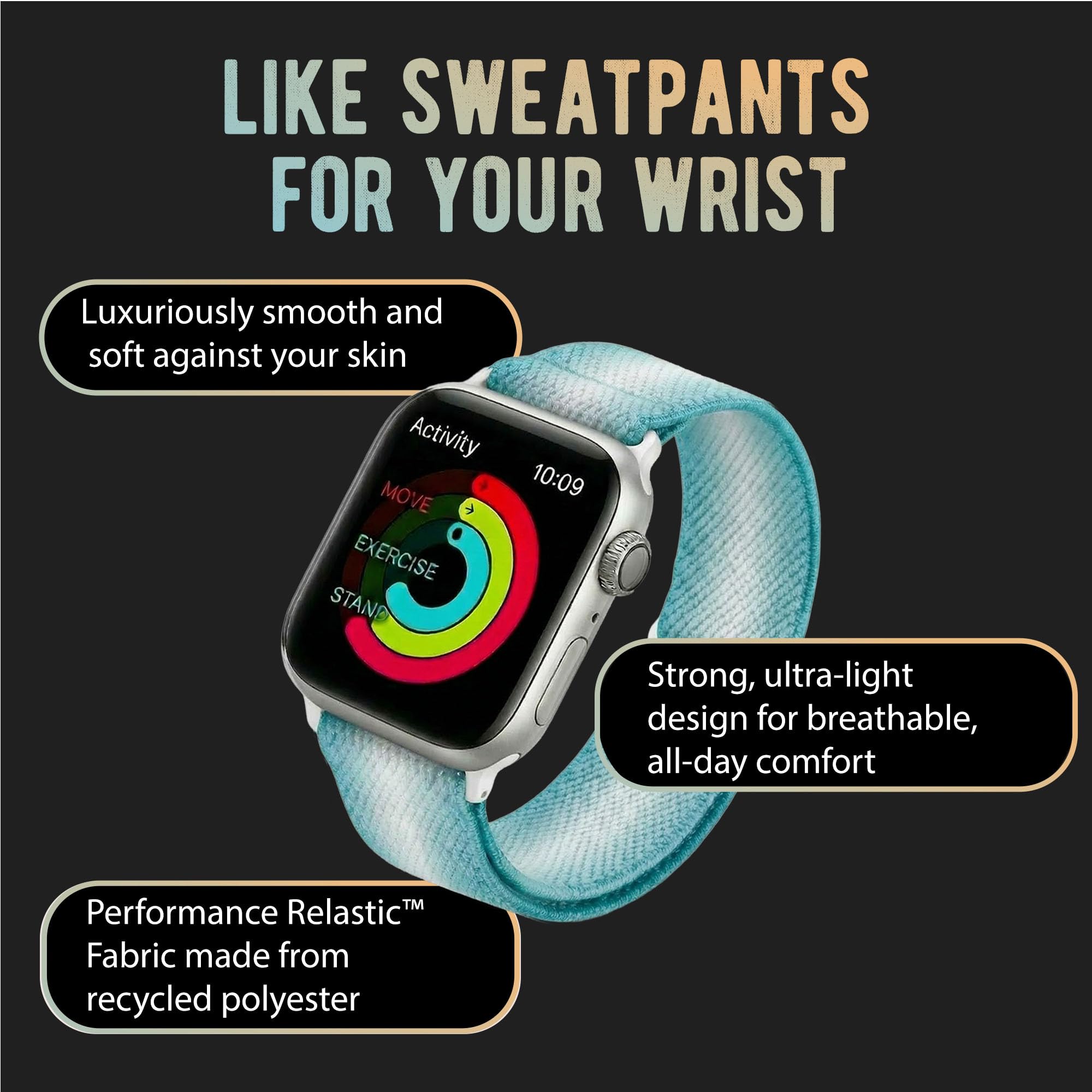 Braxley Bracelets extensibles lavables et réglables avec Apple Watch pour homme et femme, compatible avec Apple Watch Series SE Ultra 9 8 7 6 5 4 3 2 1