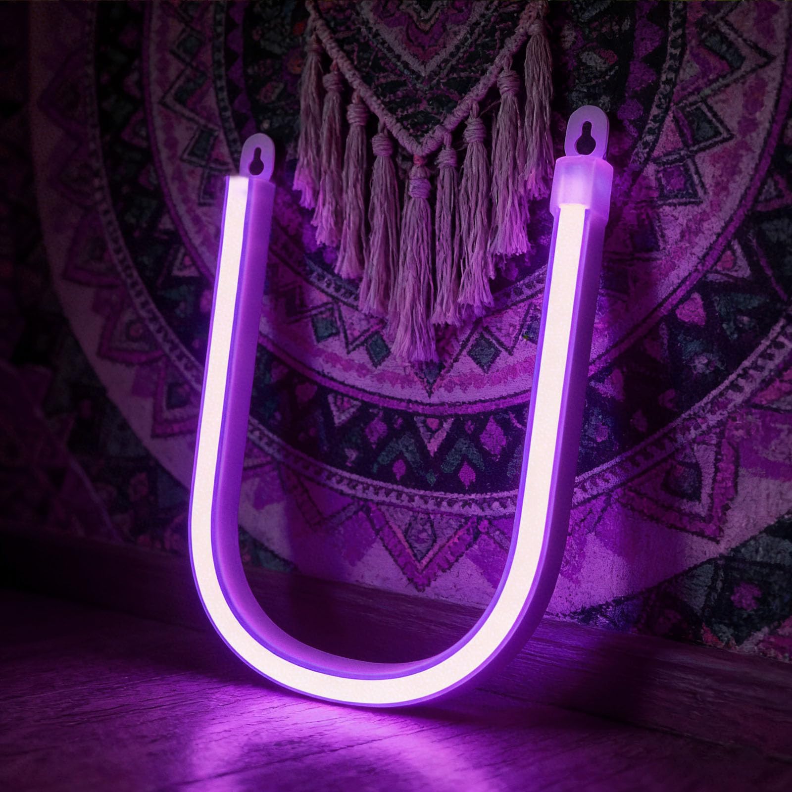 shulovehua Neon Purple LED Marquee Letter Lights, Light Up Letters Glitter Alphabet Letter Sign USB/Battery Powered for Night Light Birthday Party Wedding Girls Gift Home Bar Christmas Decoration（U）