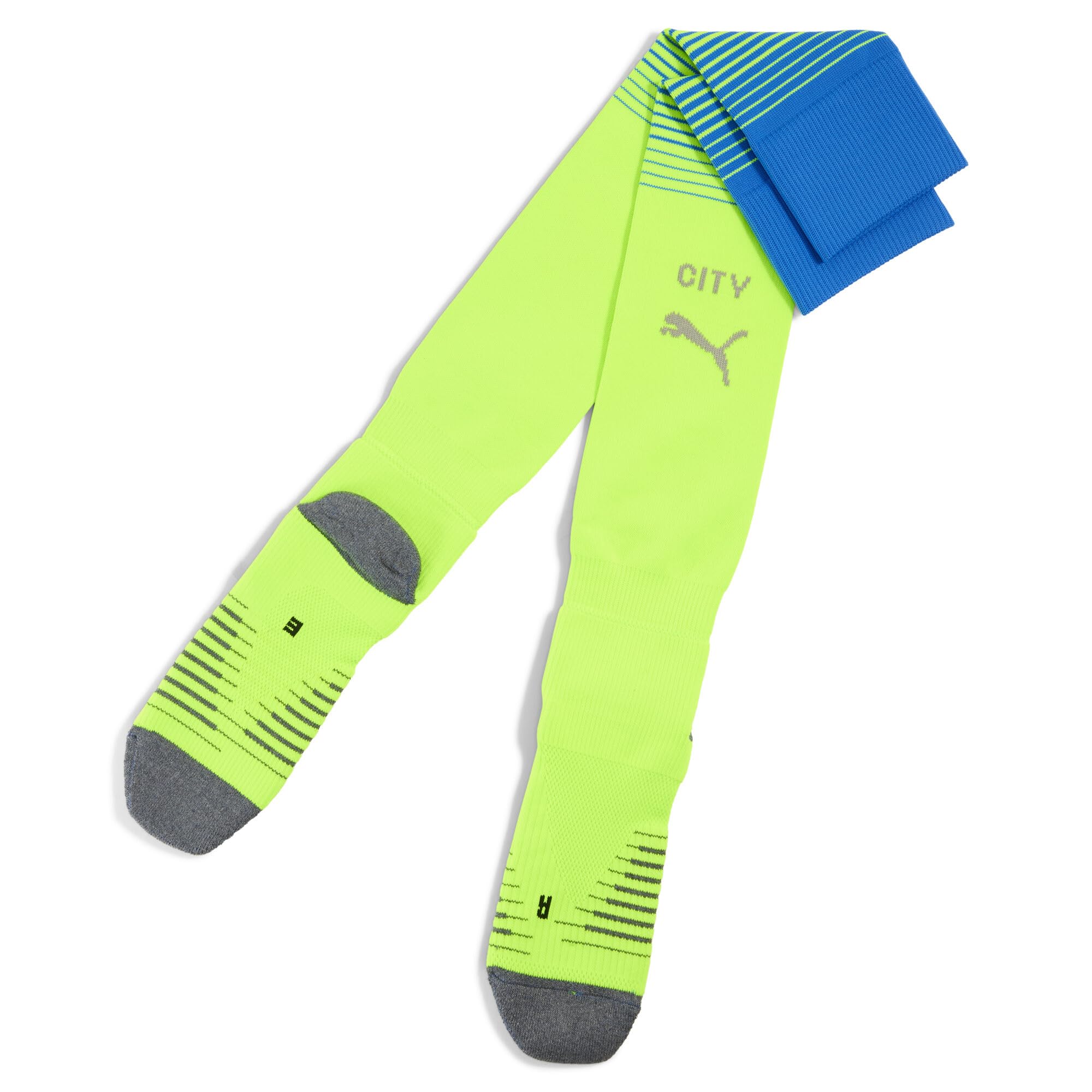 Puma Men's Pro Green-Hyperlink Blue Manchester City 25/26 Graphic Socks Green Size Uk 2.5-5