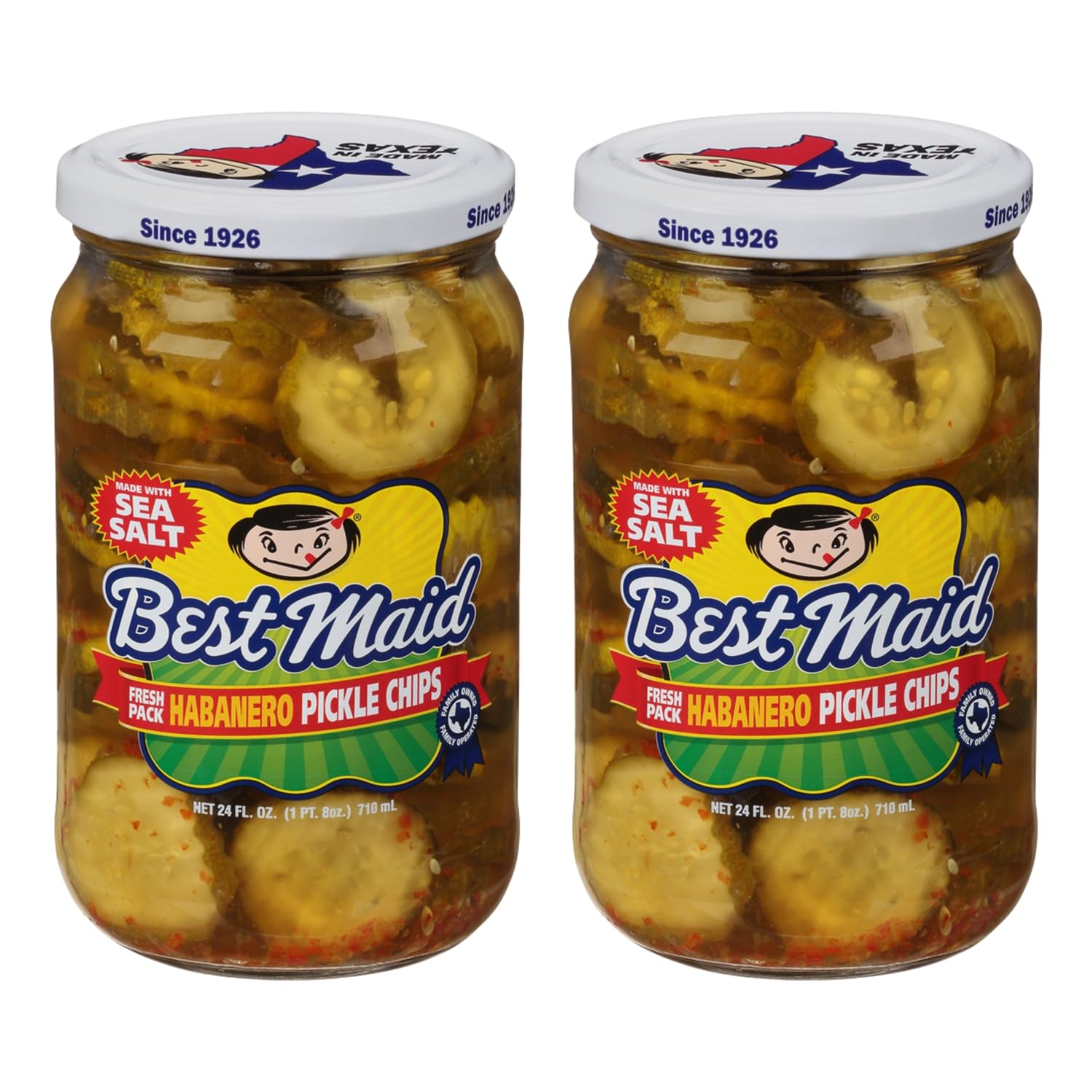 Best Maid Products - 24 Ounce Glass Jars Baby - Dill, Kosher, Hamburger Slices, Garlic Bites, Habanero Chips, & Xtreme Hot Pickles (2 Pack, Fresh Pack