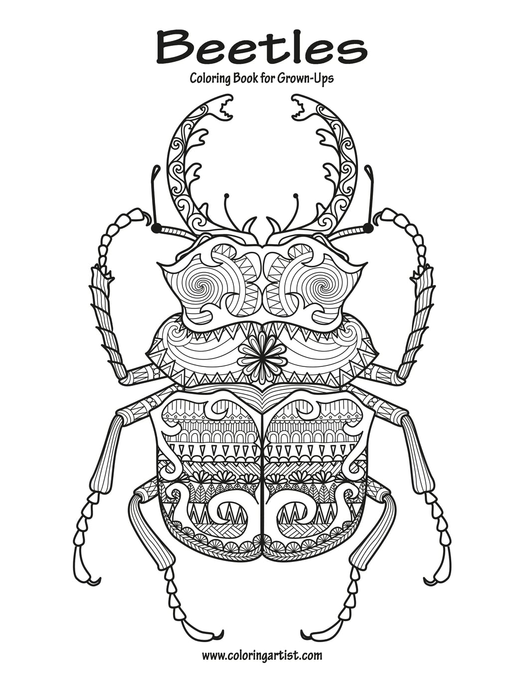 Beetles Coloring Book for Grown-Ups 1: Volume 1