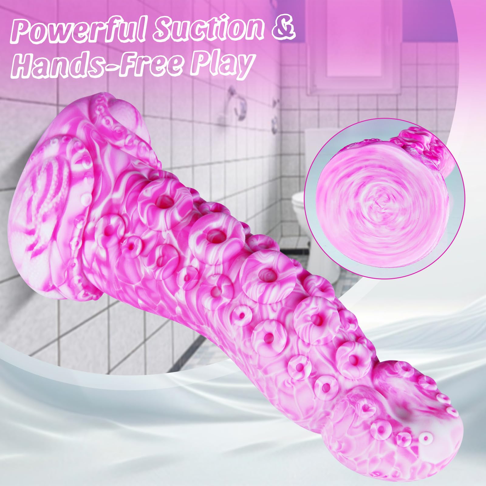Plug anale in silicone da 24,5 cm con ventosa a tentacolo di polpo spessa, design alieno largo 4,9 cm, stimola punto G e prostata, lungo, spesso e realistico, adatto a donne e uomini