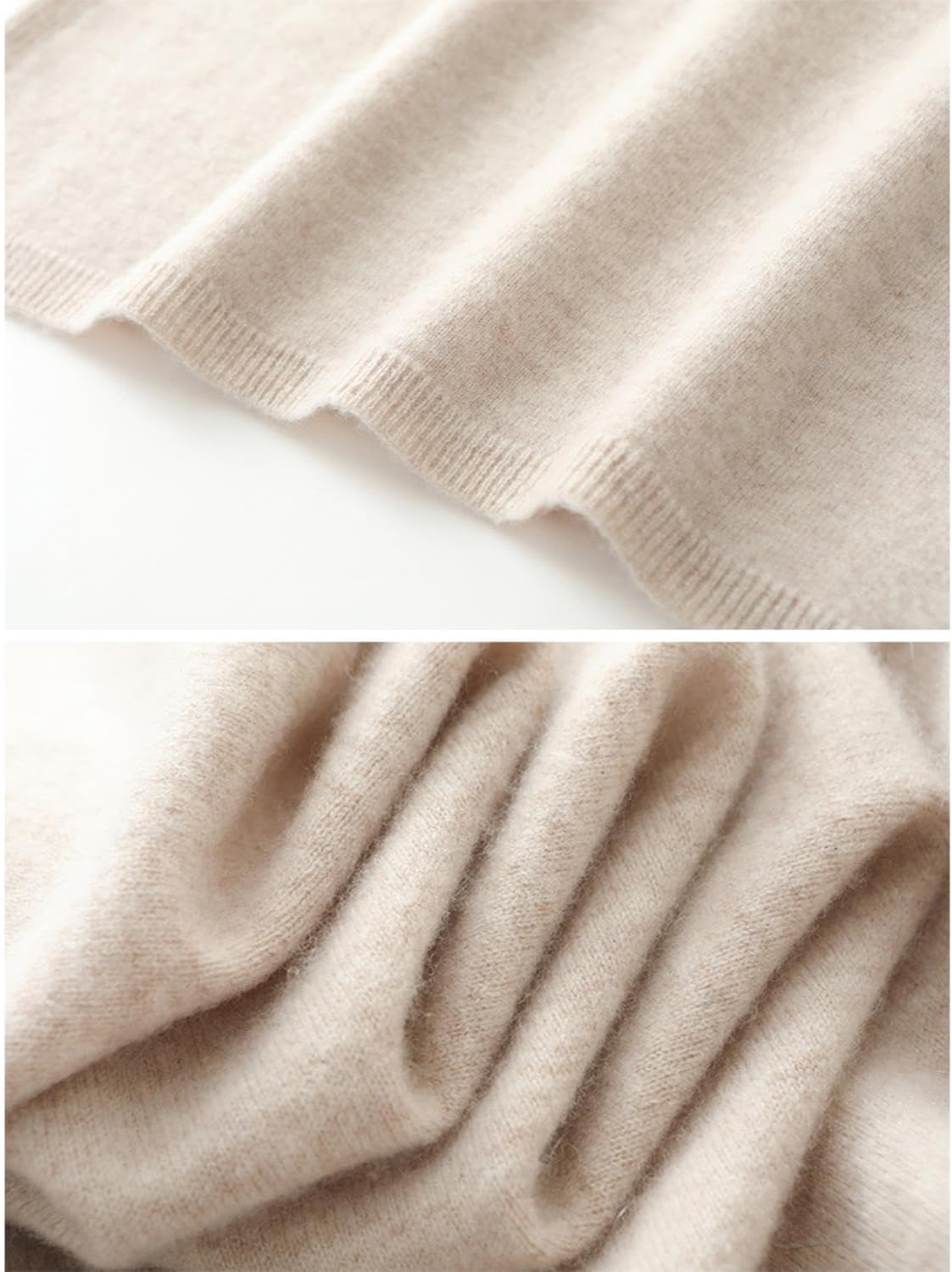 100% Merino Wool Sweater Dress Women's Long Sleeve Mock Neck Ribbed Jumper Fall Winter Knitted Long Tops - Image 6