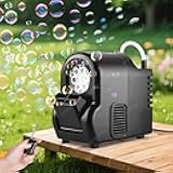 Moka Intelligent Fuel-efficient Bubble Machine with Remote Control & Battery Option - 5M Bubble Range,Continuous Operation for Halloween Party Christmas Holiday Events (Bubble)