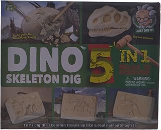 Dinosaur Bones Excavation Game 5 In 1 Different Shapes For Kids, Multi Color