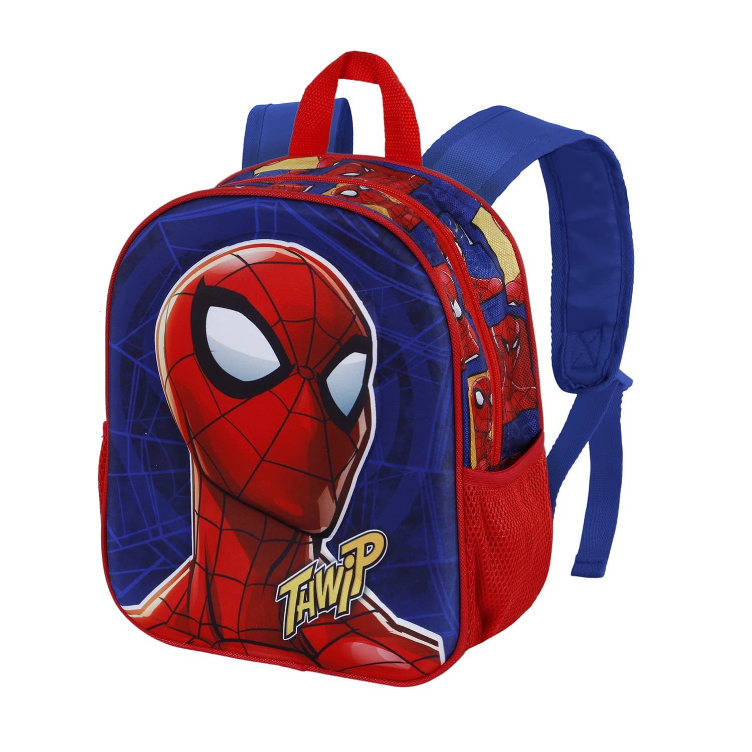 Marvel Spiderman Sides-Mochila 3D Pequeña, Azul, 26 x 31 cm, Capacidad 8.5 L