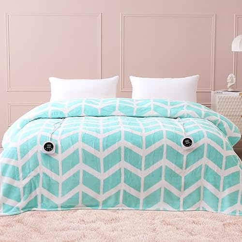 Miniatura 1 de VENTIMI Manta eléctrica tamaño Queen, manta térmica de 84 x 90 pulgadas con 10 niveles de calor y apagado automático de 12 horas, manta de