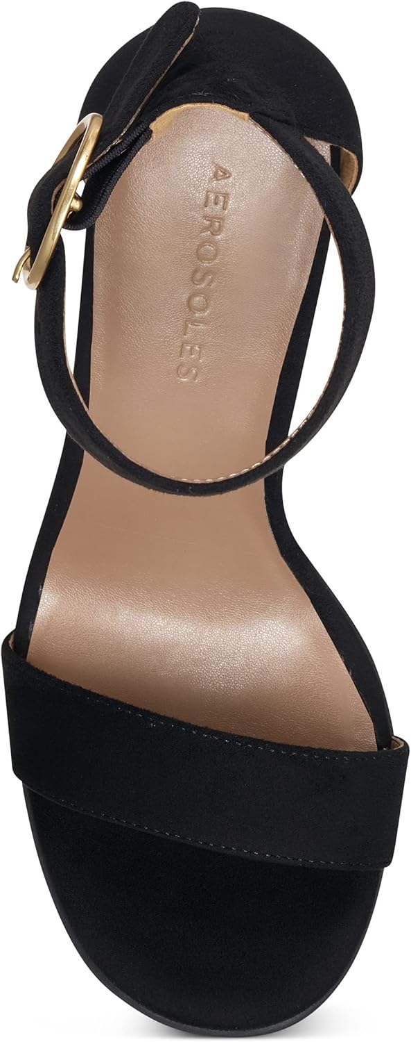 Aerosoles Women's Lawrence Heeled Sandal, Black Faux Suede, 9.5 - Image 9