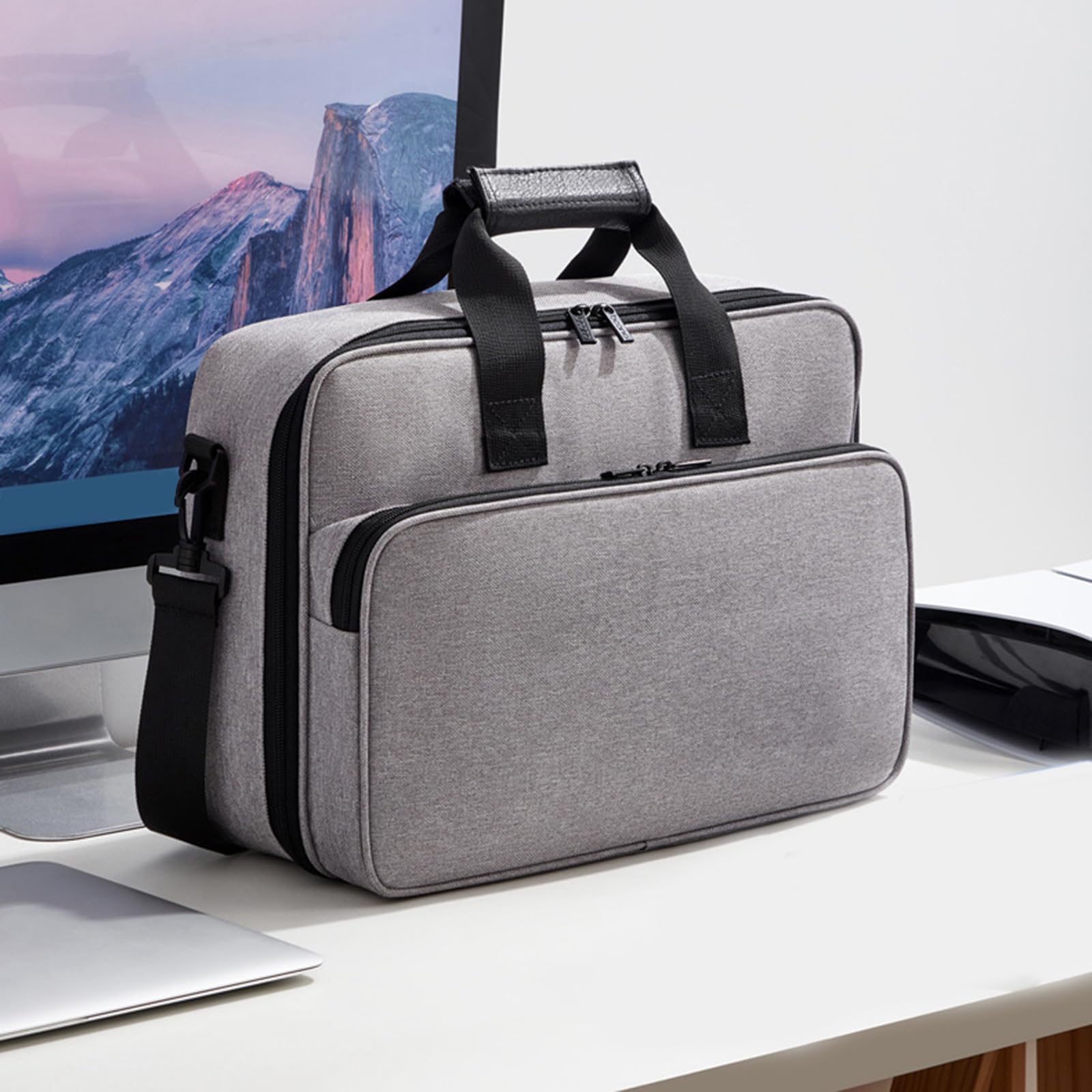 Borsa da viaggio in tessuto Oxford per 5 sistemi con protezioni imbottite e borsa per accessori da gioco integrata con design a tasche multiple