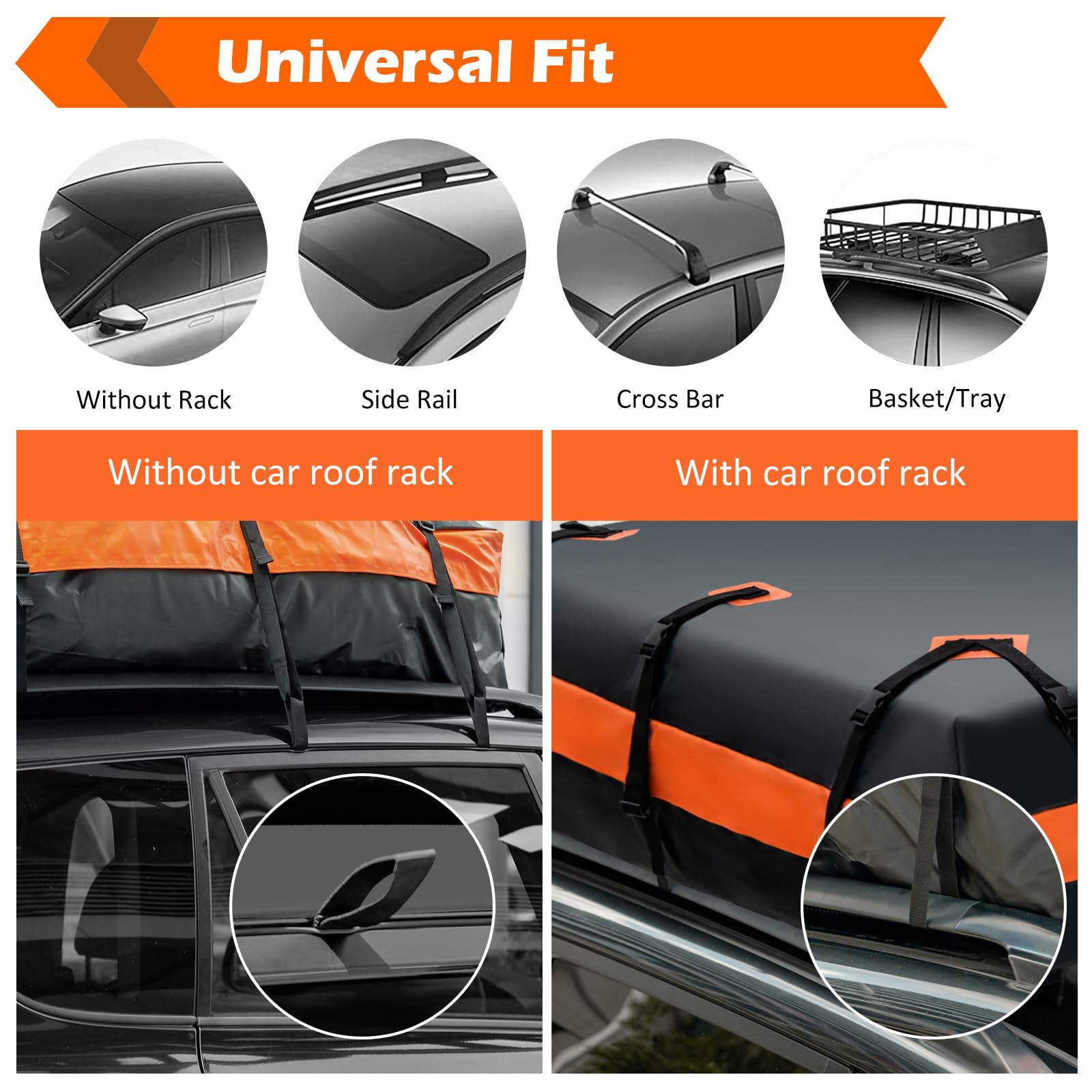 FANTASK Cofre de Techo para Coche, 600 L, Plegable e Impermeable