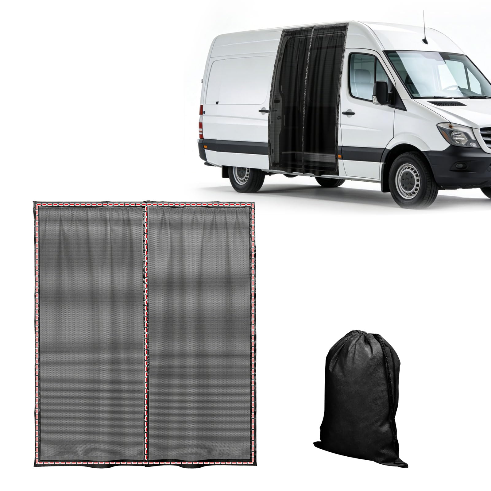 JOJOCY Zanzariera magnetica per furgoni Mercedes Sprinter (tetto medio/alto), Renault Master, VW Crafter (tetto alto/super alto), Ford Transit camper (lato e porta posteriore, 210 x 150 cm)