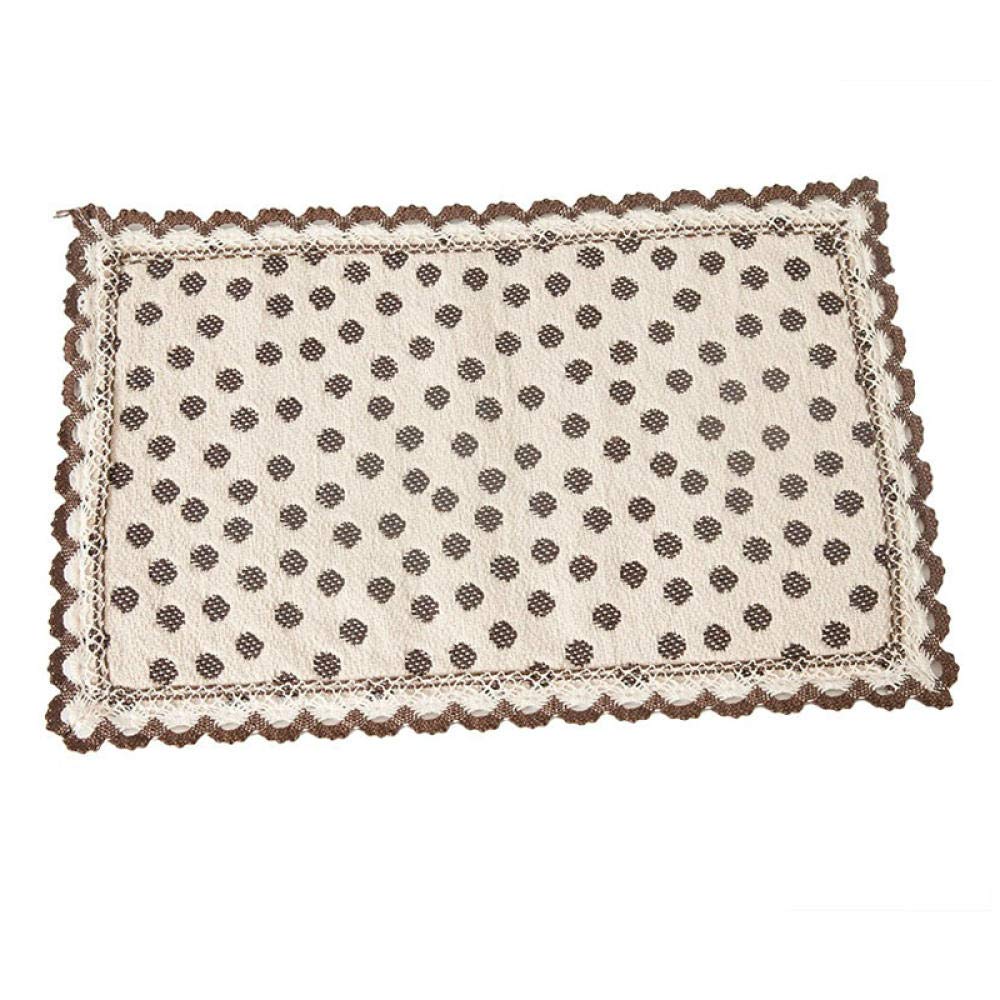 Podkładki pod kubki, Podkładka izolacyjna z koronki do gospodarstwa domowego, prostokątna, podkładka pod talerz, miskę, zielona kropka, 45 * 29,3 cm(Coffee Dot 45 * 29.3cm (4 Pieces))