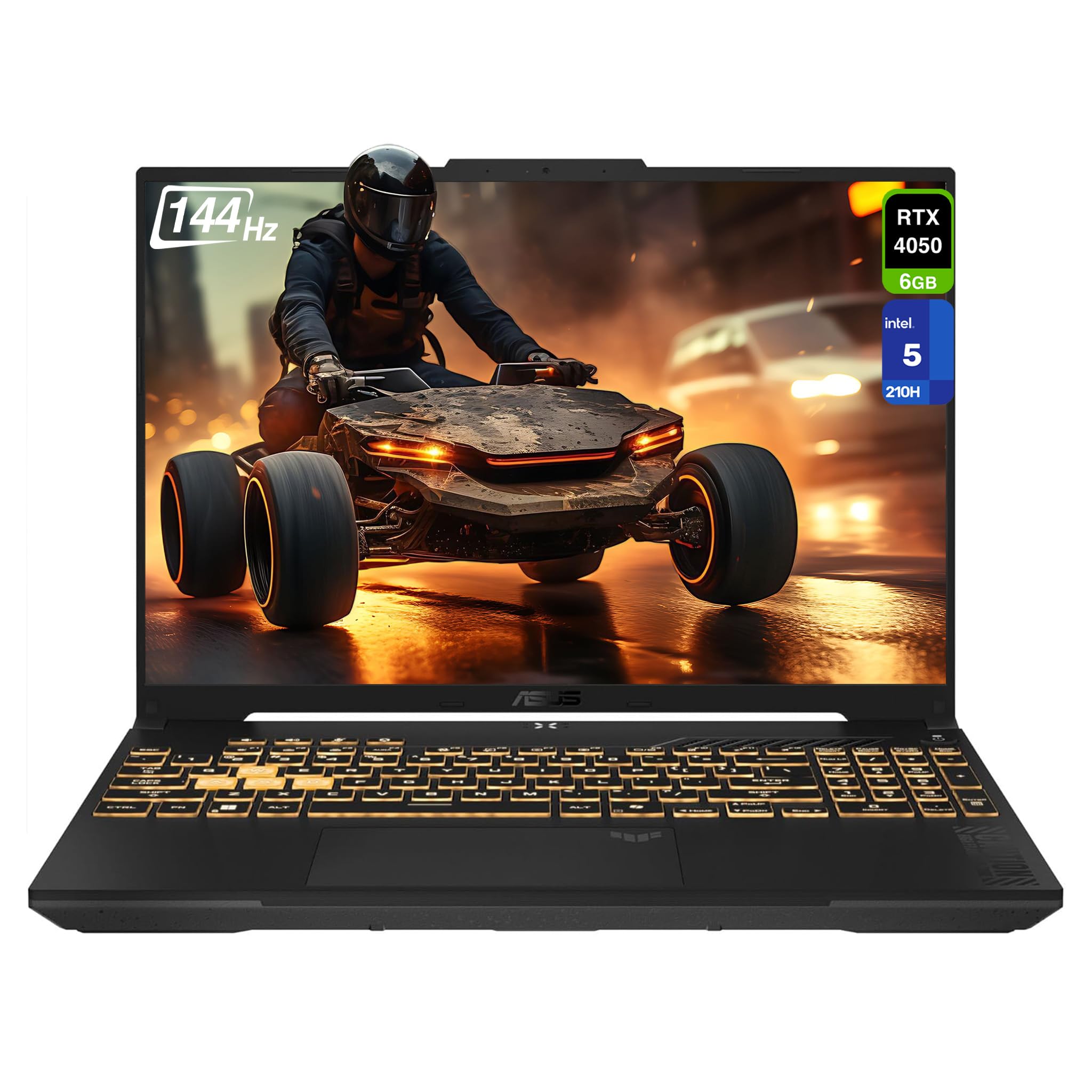 ASUS TUF F16 Gaming Laptop, Intel 5-210H, 32 GB DDR5 RAM, 2 TB PCIe SSD, 16'' FHD+ (1920x1200, WUXGA) 144Hz IPS Display, Nvidia G-Force RTX 4050, 1-Zone RGB Retroilluminato, W11 Home, Mecha Gray