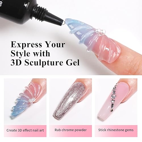 Miniatura 2 de Imtiti Gel para esculpir arte de uñas 3D, 1 tubo de 0.5 fl oz, adecuado para diseño de uñas, tallado de uñas