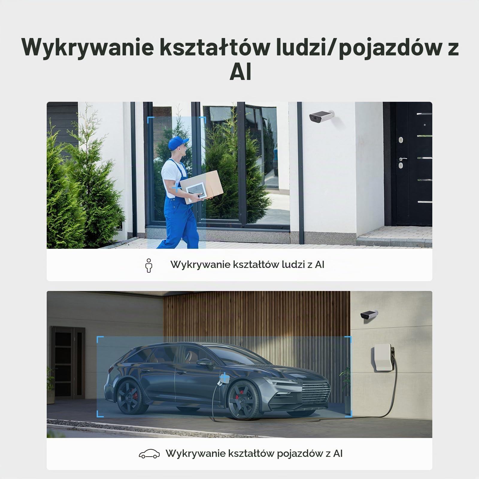 EZVIZ CB5 4K Zewnętrzna kamera Wi-Fi z baterią słoneczną, 100% bezprzewodowa, wbudowany panel słoneczny, wykrywanie osób/pojazdów, kolorowy noktowizor, dwukierunkowy dźwięk, wodoodporny IP65