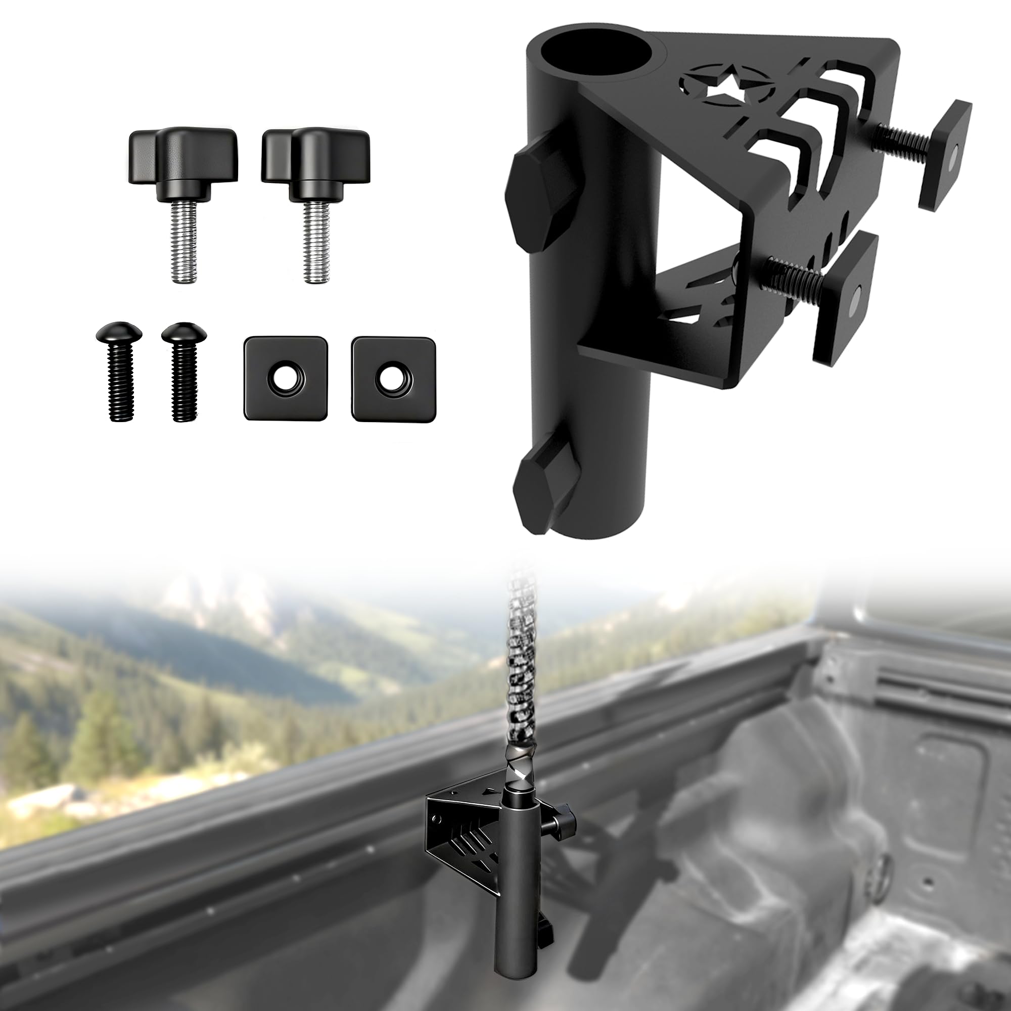 Truck Bed Flag Pole Mount Compatible with Tacoma &amp; Tundra