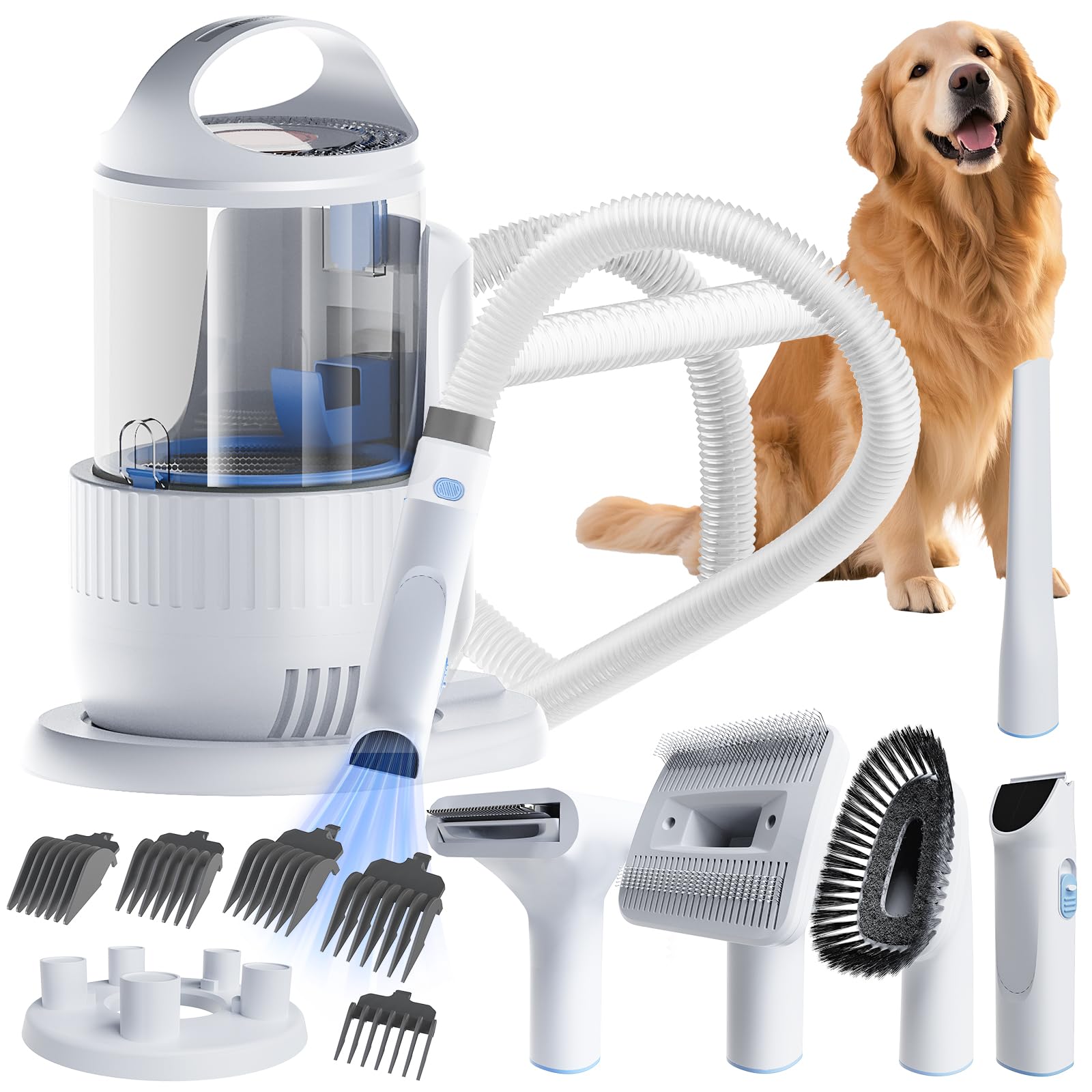 400W Tosatrice per cani con aspirapolvere, 13000PA, 2,8L, silenziatore