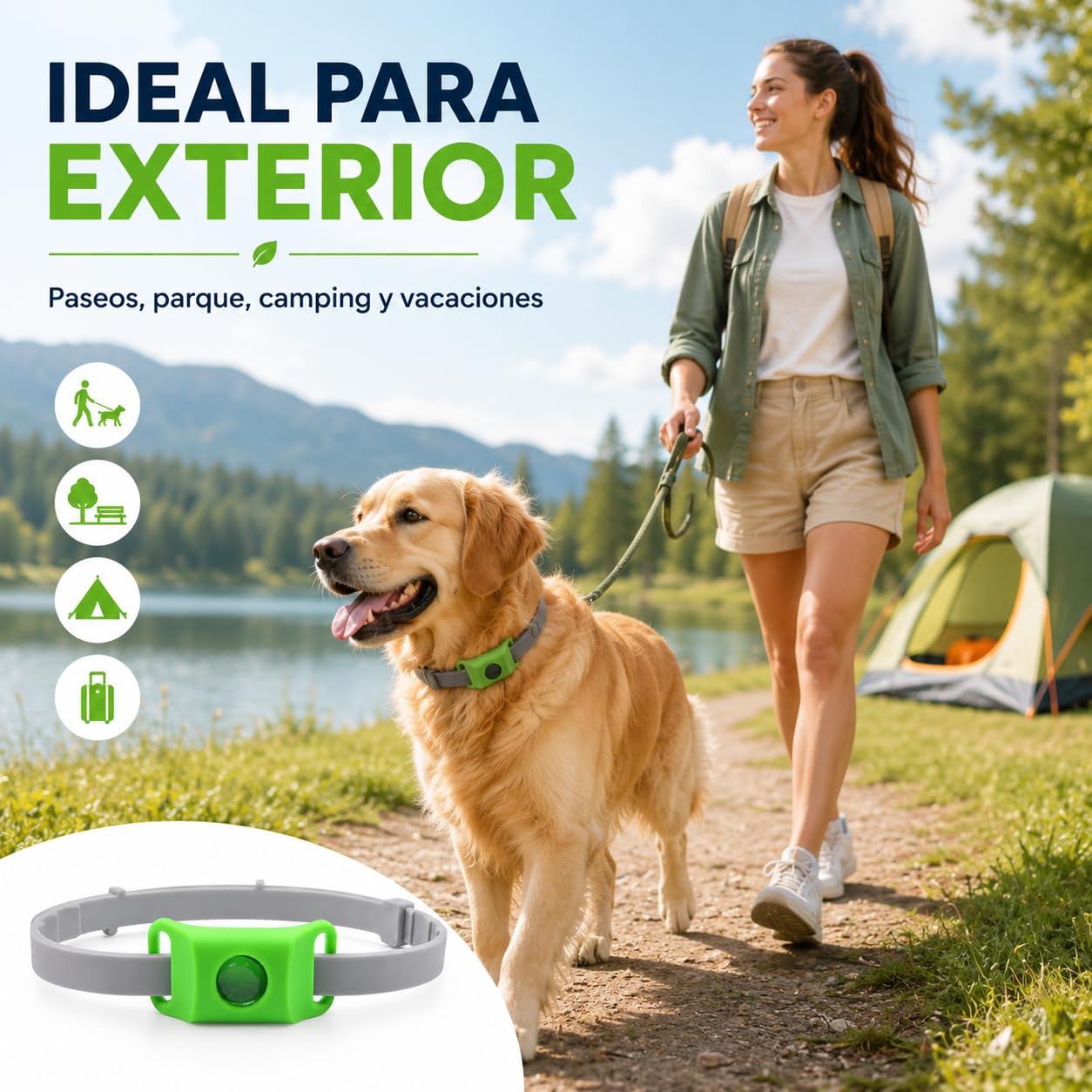 Aquality Collar Antiparasitario Gatos Perros con Cápsulas Reemplazables Difusor Natural Ajustable Resistente Al Agua para Paseos Exterior (Rojo)