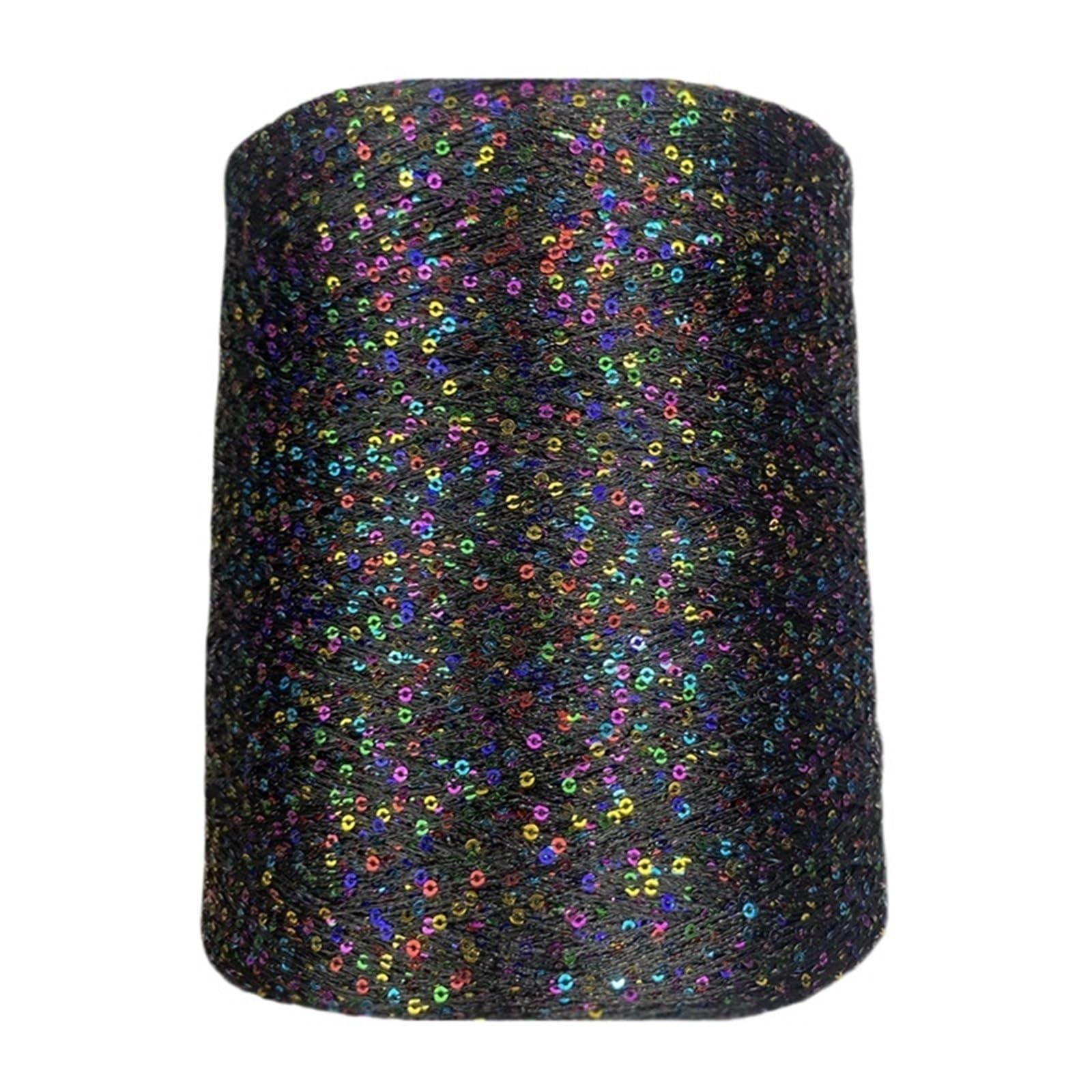Hilos para Crochet Hilo de lentejuelas, seda hielo, colorido, tejido a mano, aguja ganchillo, hilo brillante, 250g X4500(Color 12)