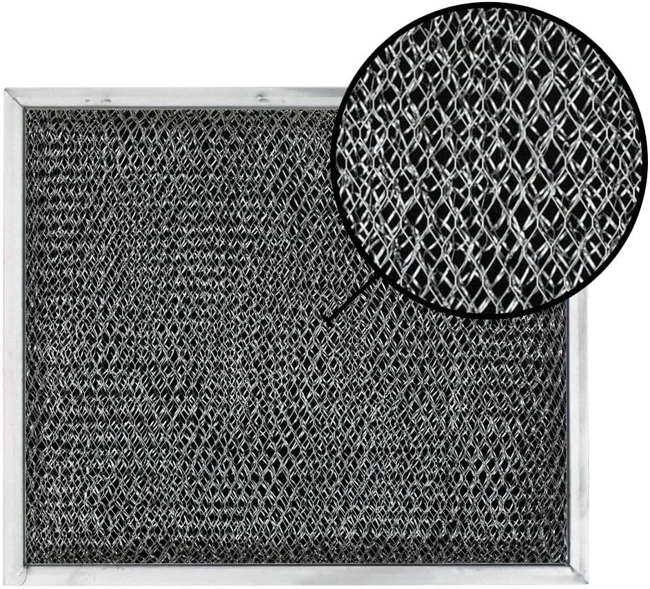 American Metal Filter Company RHP0808 HVAC Air Filter - 8-15/16" x 10-1/2" x 3/32" with Basket - Compatible with WB02X10700 - Aluminum Mesh and Charcoal Carbon - Pack of 2