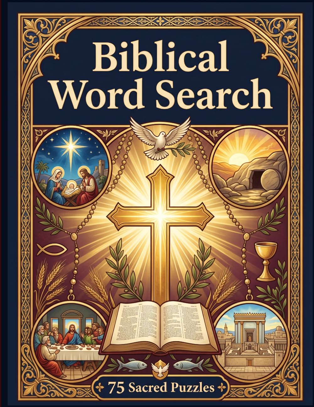 Biblical Word Search: 75 Sacred Puzzles to Strengthen Your Faith and Deepen Your Knowledge of Scripture