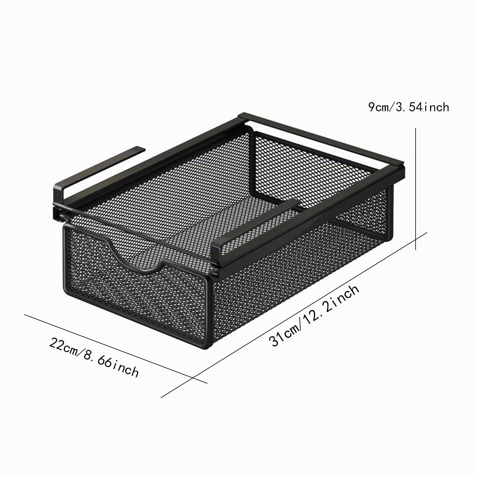 perfk Ausziehbarer Korb zur Aufbewahrung unter dem Regal, Hängeschublade unter dem Schrank für Kleiderschrank, Home-Office-Schrank, Kommode, Xs :