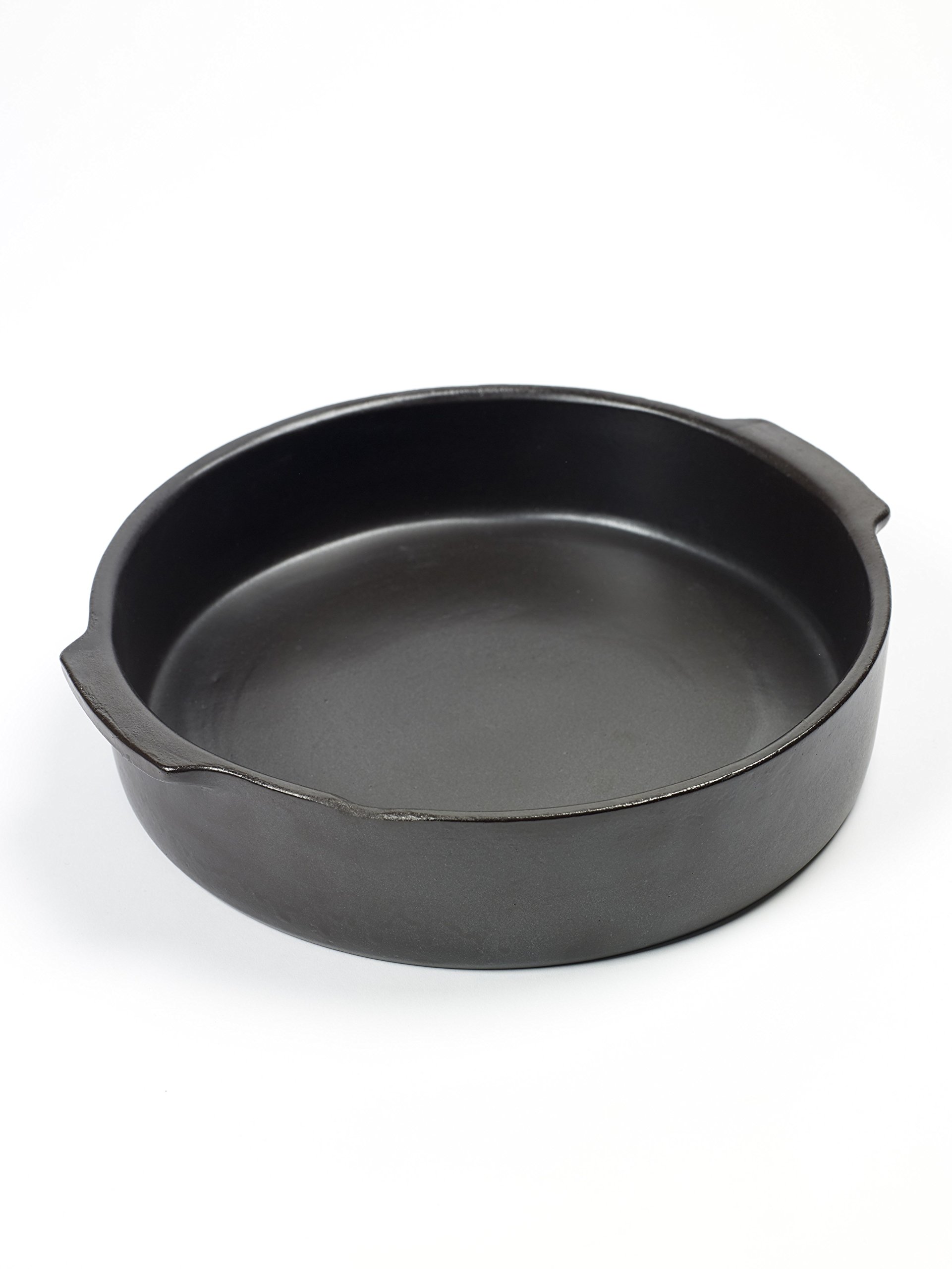 Serax plat rond à four XL | plat de cuisson en céramique noire | collection Pure par Pascale Naessens