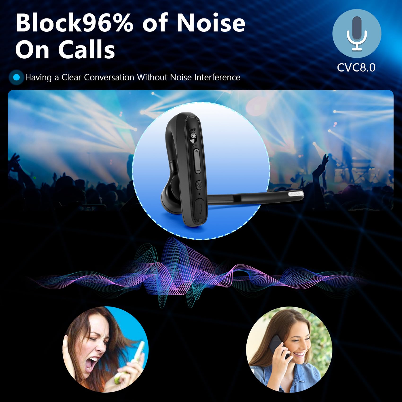 Walkie Talkie Auricular Bluetooth con Adaptador de Enchufe M Control Remoto Inalámbrico PTT para Restaurante Hotel