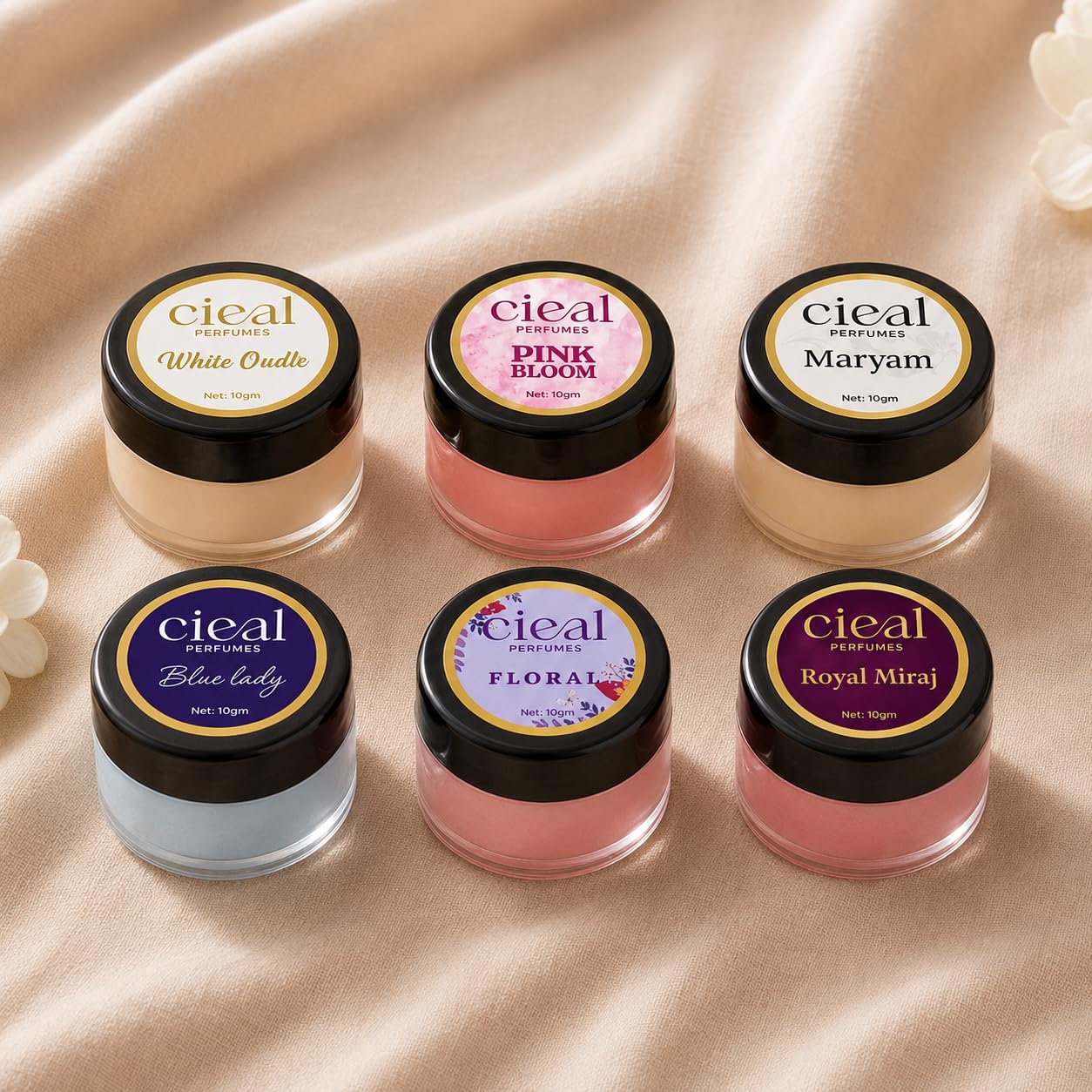 CIEAL Solid Perfume Master Set of 6 (10g Each) – Pink Bloom, Maryam, Floral, Blue Lady, White Oud & Royal Miraj | Alcohol-Free Long-Lasting Solid Perfume Balm | Travel-Friendly Pocket Perfume for Men & Women | Premium Fragrance Gift Set-image-49