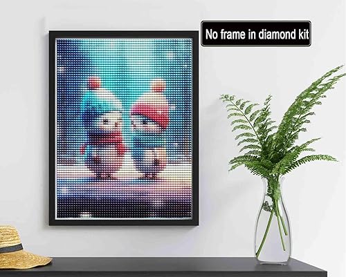 Miniatura 2 de Reofrey Kits de pintura de diamantes para adultos, muñeco de nieve de Navidad, arte de diamantes de Navidad, taladro completo redondo con diamantes