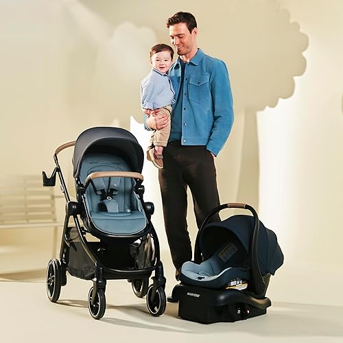Miniatura 17 de Maxi-COSI Zelia Pro Sistema de viaje 5 en 1 con asiento de automóvil infantil Mico Pro, combo de cochecito de bebé, asiento reversible, ruedas