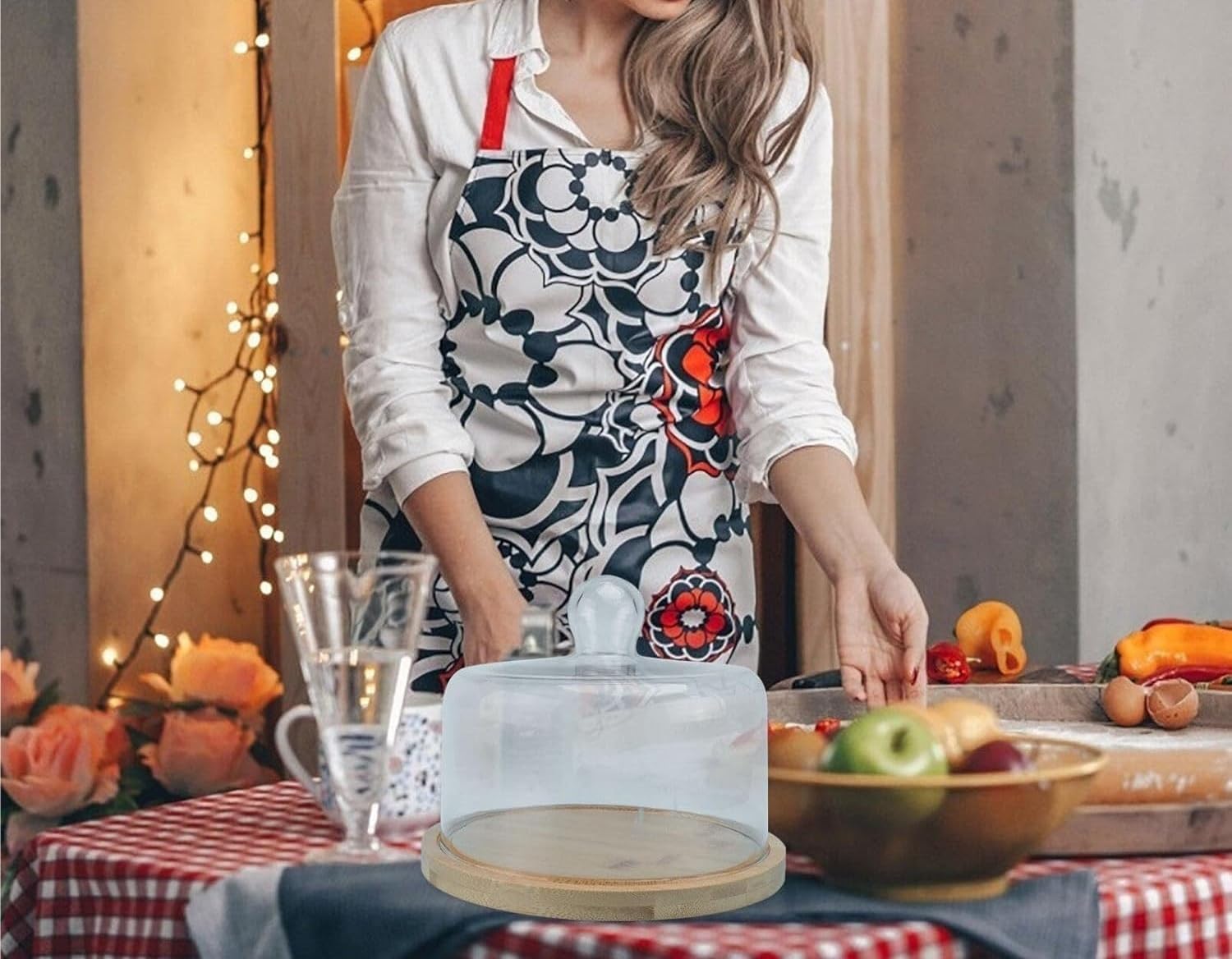 Alzata multifunzione con coperchio, per formaggio, a cupola, per feste di compleanno