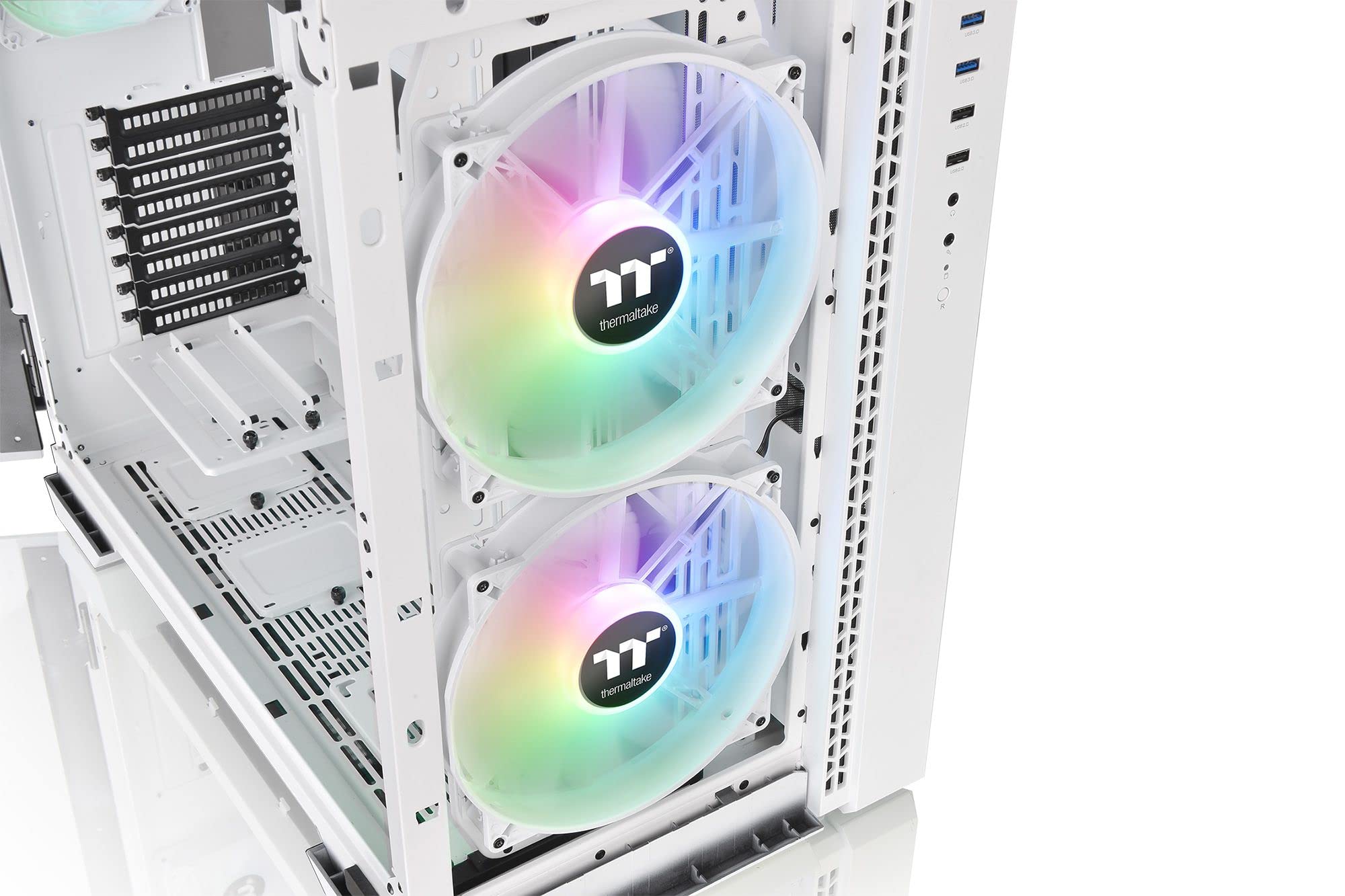 Thermaltake View 51 TG ARGB Edition Snow | PC-Gehäuse | E-ATX-Kompatibel | 2X vorinstallierte 200mm Lüfter | 4mm Tempered Glass | Weiß