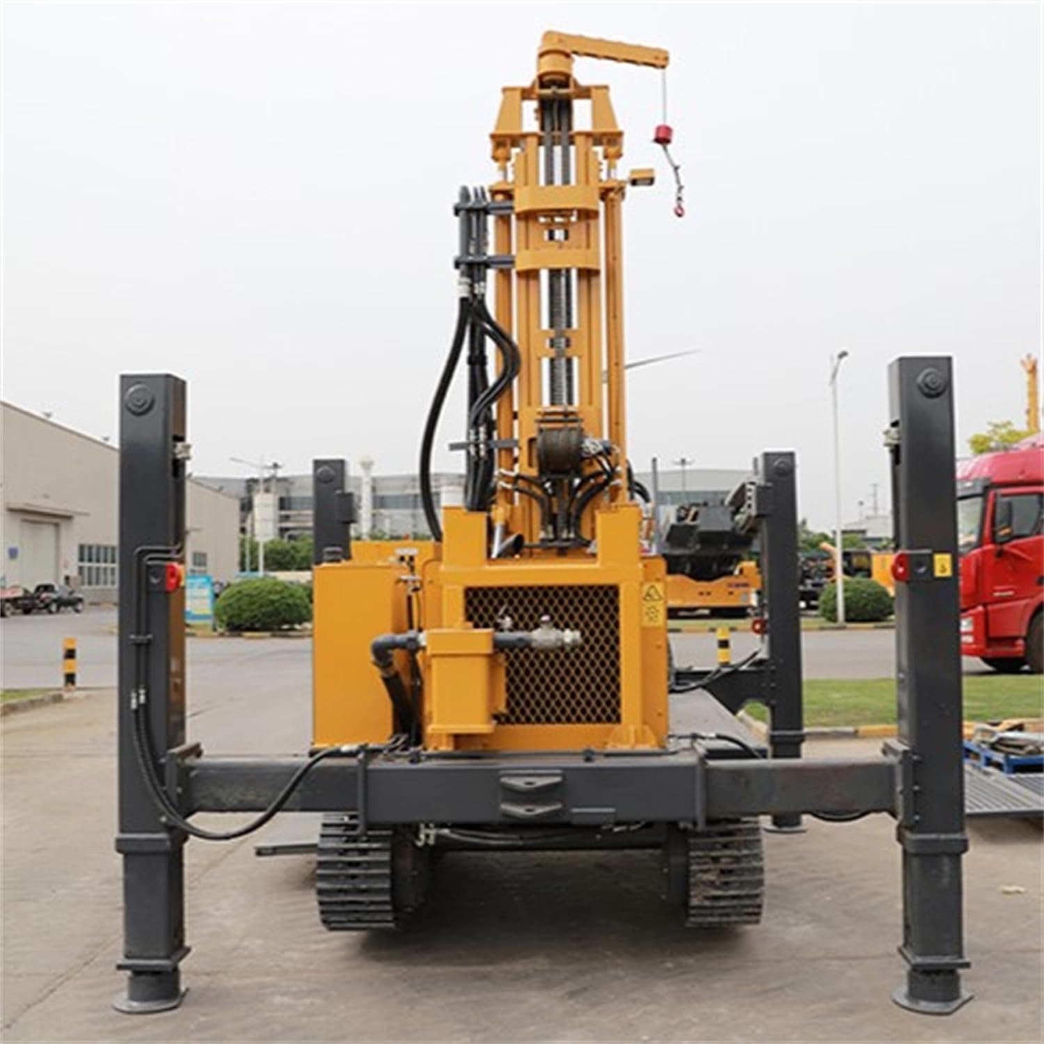 Digital Gauge Water Well Drilling Rig, Mobile Hydraulic Borehole Machine with Real-Time Pressure Display, Precision Smart Well Driller