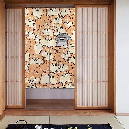 Amazon Co Jp ボンレス犬猫 のれん 人気 部屋仕切り 遮光 間仕切り 目隠し 暖簾 断熱 目隠し 和風 壁飾り 厚手 玄関 キッチン お風呂 喫茶店 出入り口用 86 143cm ホーム キッチン