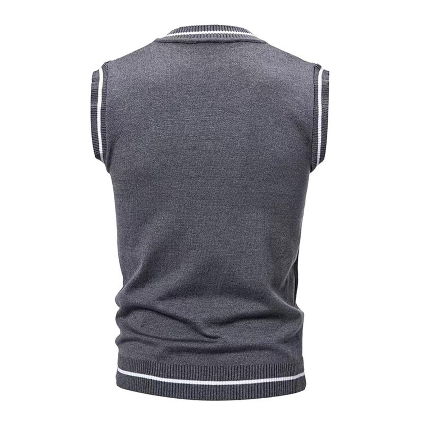 Jersey sin mangas para hombre, elegante, con estampado trenzado, chaleco de punto con cuello en V, caballero, negocios, sin mangas, para otoño e invierno, chaleco de golf, chaleco de la