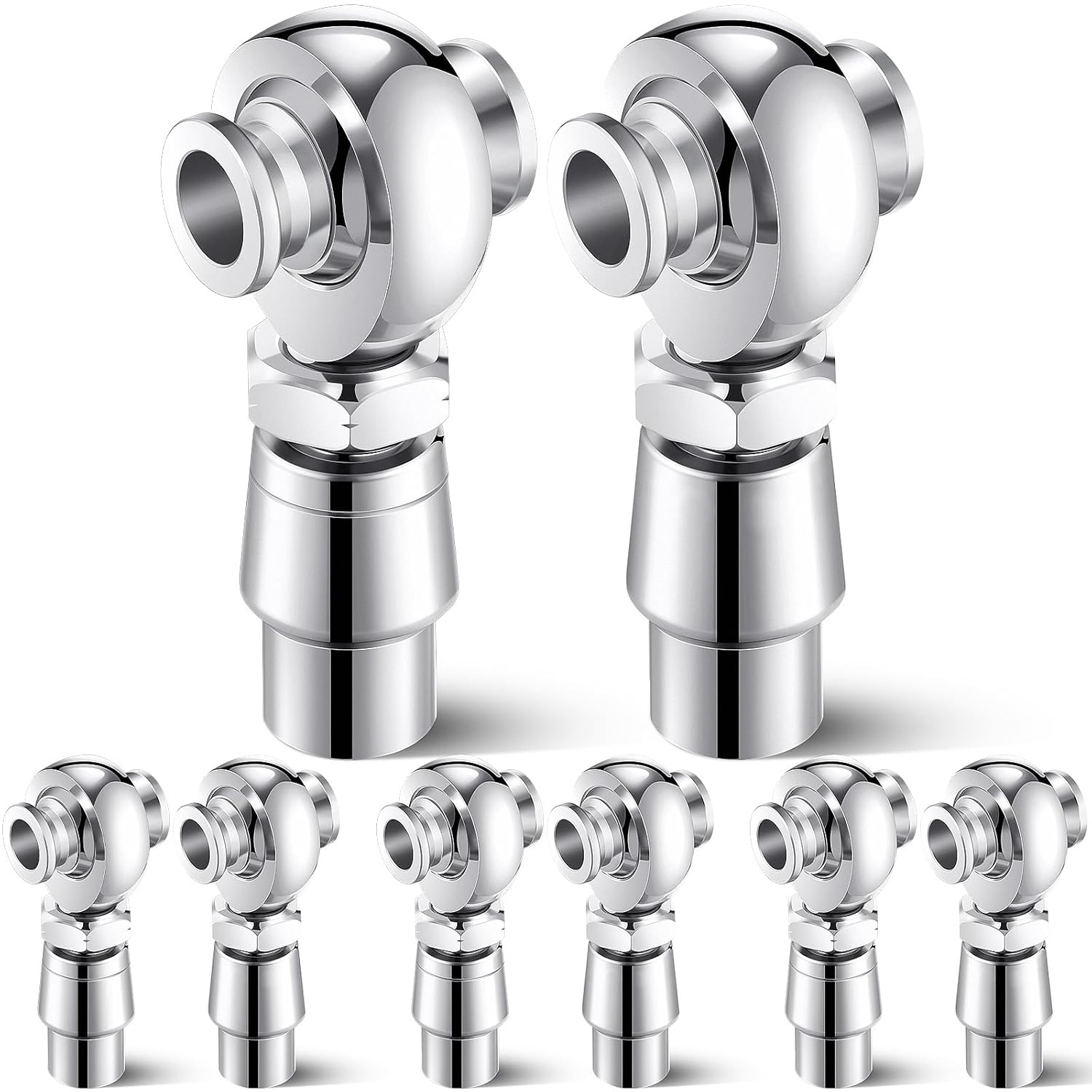 8 PCS 3/4 Heim Joints Rod End Kit Right and Left Thread 0.75 Chromoly Heim Joints Suspension Kit with Round Tube Adapter Misalignment Spacer Jam Nuts