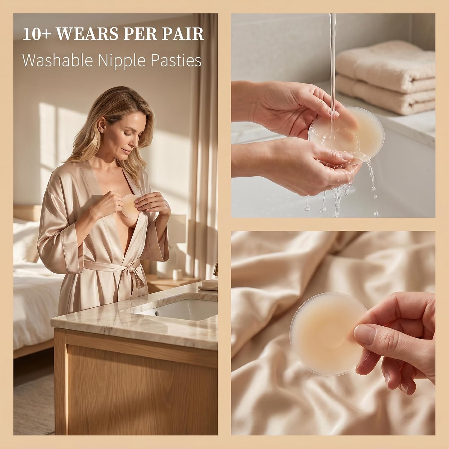 MIAO-GK Nipple Covers for Women – 0.2mm thin Reusable Silicone Sticky Nipple Pasties