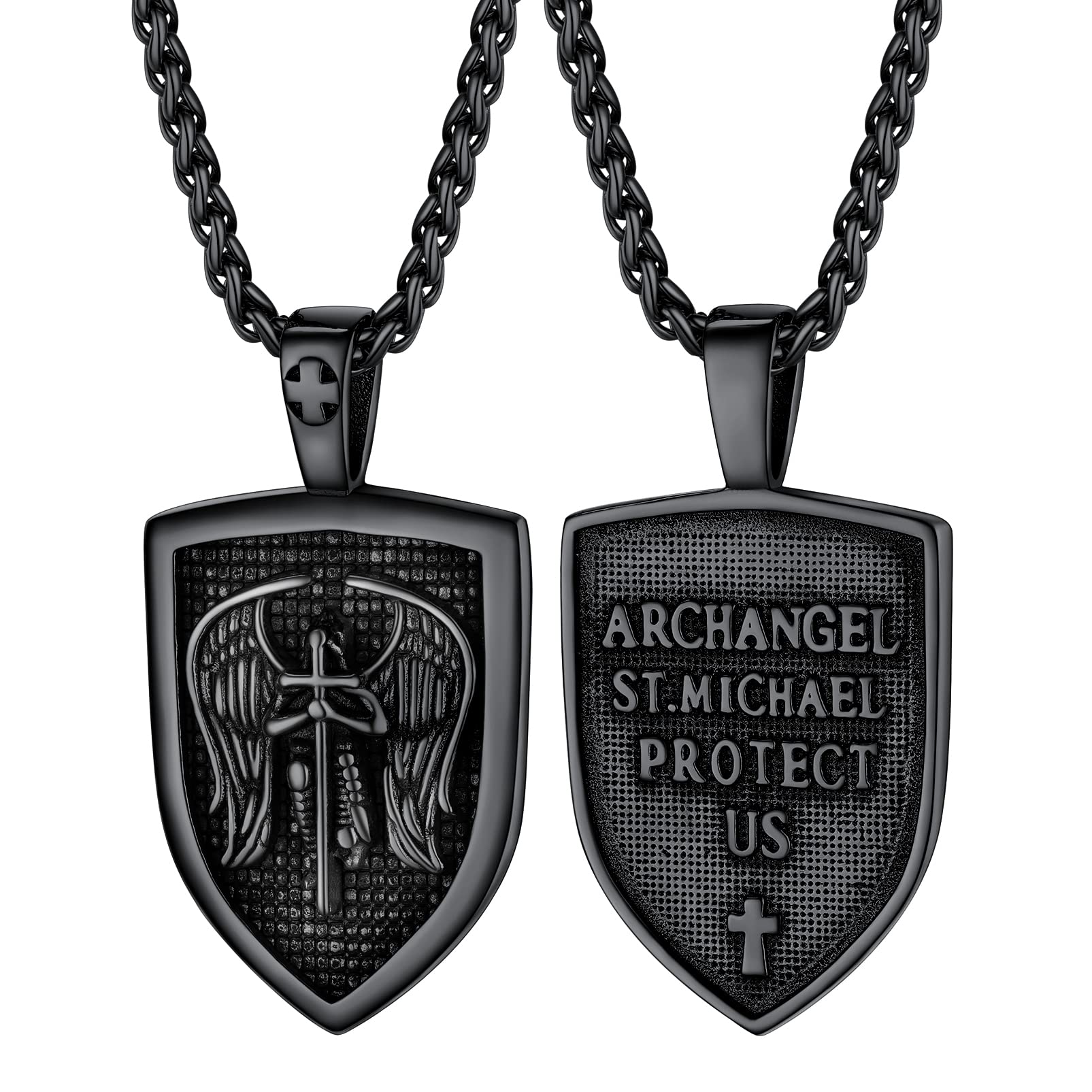 PROSTEEL St Christopher/St Benedict/St Michael Pendant Necklace for Men